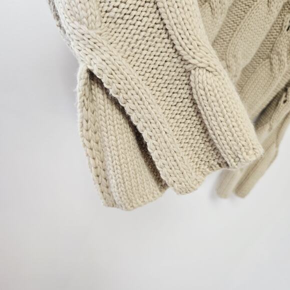Zara Sweater Pullover Small Womens Chinky Open Knit Split Cuff Cable Knit Boho - Picture 6 of 11